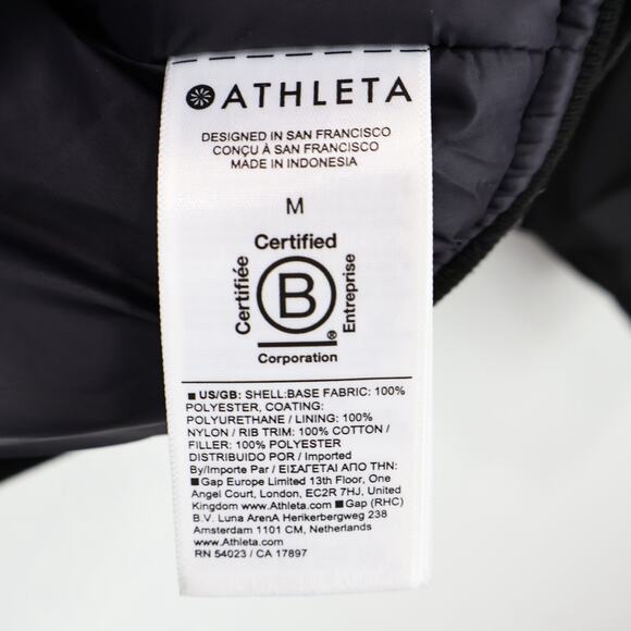 NWT Athleta Sateen Bomber Jacket Relaxed Oversized Fit Black Size Medium - Picture 10 of 11